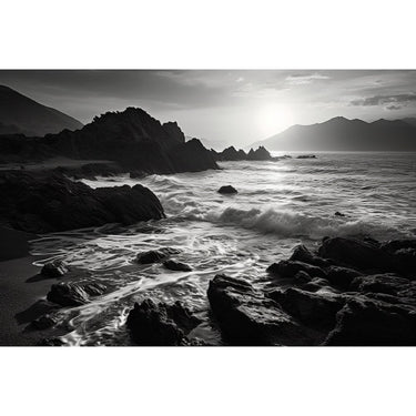 Black and White Sea Canvas